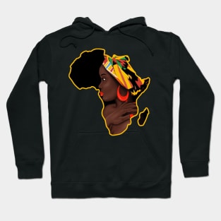 Africa Queen Mother Africa Melanin Kente Pattern Hoodie